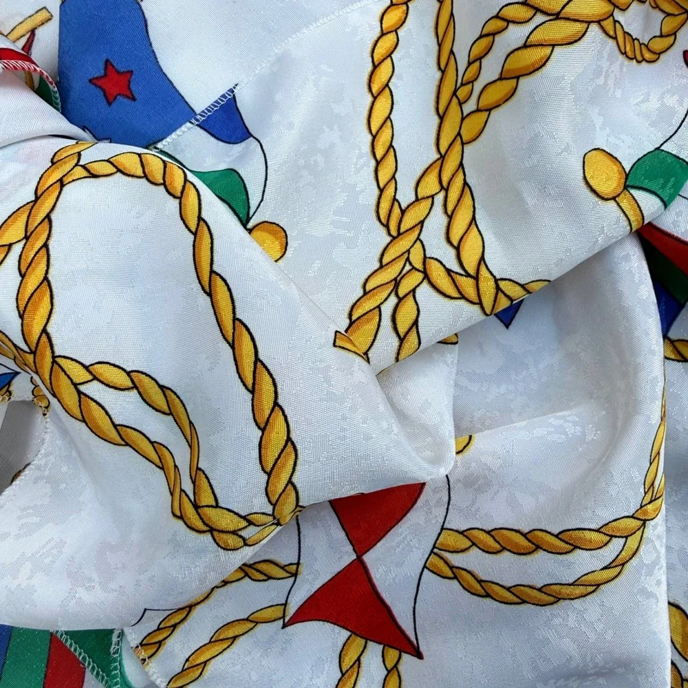 Vintage Nautical‎ Flag & Rope Print Scarf - 30